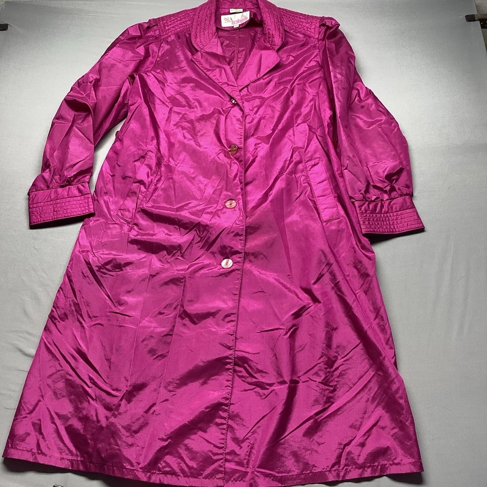 Vtg 80s Totes Packable Rain Coat Jacket Size 10 Hot Pink Barbiecore Grannycore